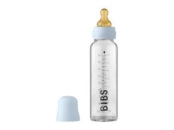 BIBS Baby Glasflasche Set - Baby Blue 225ml