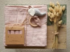 Babygeschenke Set - Elefant Balldur Rose