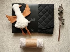Geschenkset Zur Geburt - Wickelunterlage Diamond Black