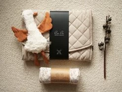 Geschenkset Zur Geburt - Wickelunterlage Tuscan Beige