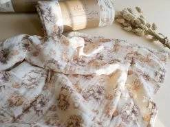 Pucktuch GOTS 120x120 - Fleur Dorée -Boo Poo gots spucktuecher biobaumwolle ls8