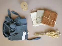 Schnuffeltuch Hase Aus Musselinstoff - Dusk Indigo -Boo Poo hasen kuscheltuch duskindigo 1