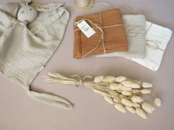 Dreierset Musselintücher 50x50 - Macadamia, Fawn, Pecan -Boo Poo hasen kuscheltuch fawn 1 1