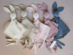 Schnuffeltuch Hase Aus Musselinstoff - Mauve -Boo Poo hasen kuscheltuecher 2