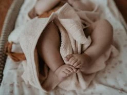 Kapuzenhandtuch GOTS Biobaumwolle - Peach Blush -Boo Poo kapuzenhandtuch peachblush ls3 1