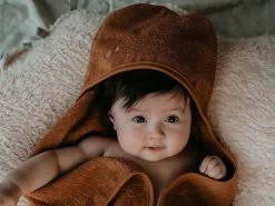 Kapuzenhandtuch GOTS Biobaumwolle - Desert Sand -Boo Poo kapuzenhandtuch toffee ls2 2