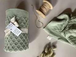 Baby Strickdecken Lady Sage -Boo Poo lady baby blanket knitted sage 2