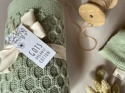 Baby Strickdecken Lady Sage -Boo Poo lady baby blanket knitted sage 4