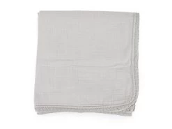 Musselindecke Mit Häkelrand French Grey