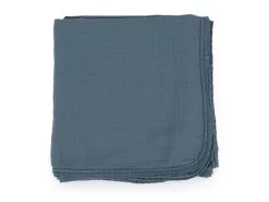 Musselindecke Mit Häkelrand Dusk Indigo