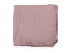 Musselindecke Mit Häkelrand Mauve