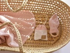 Musselindecke Mit Häkelrand Misty Rose -Boo Poo muslin cig blanket pink 3