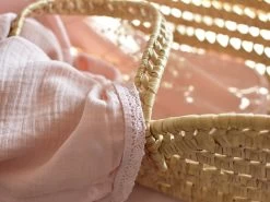 Musselindecke Mit Häkelrand Misty Rose -Boo Poo muslin cig blanket pink 4