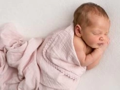 Musselindecke Mit Häkelrand Rust -Boo Poo muslin cig blanket pink 5 5