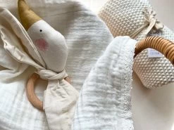 SAGA Beißring Gans Helga - Cream -Boo Poo muslin cig blanket white 4 1