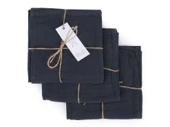 Dreierset Musselintücher 50x50 - Midnight
