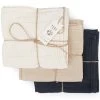 Dreierset Musselintücher 50x50 - Macadamia, Sand, Midnight