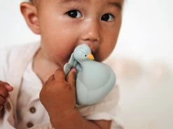 Badespielzeug Naturkautschuk Pfau Hellblau -Boo Poo natruba peacock teether bl 2