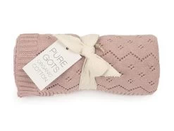 Baby Strickdecken Pointelle Mauve