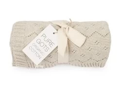 Baby Strickdecken Pointelle Sable