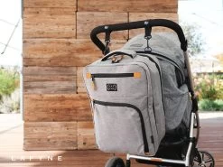 Ausklappbarer Wickelrucksack - French Grey -Boo Poo rucksacks lafyne2