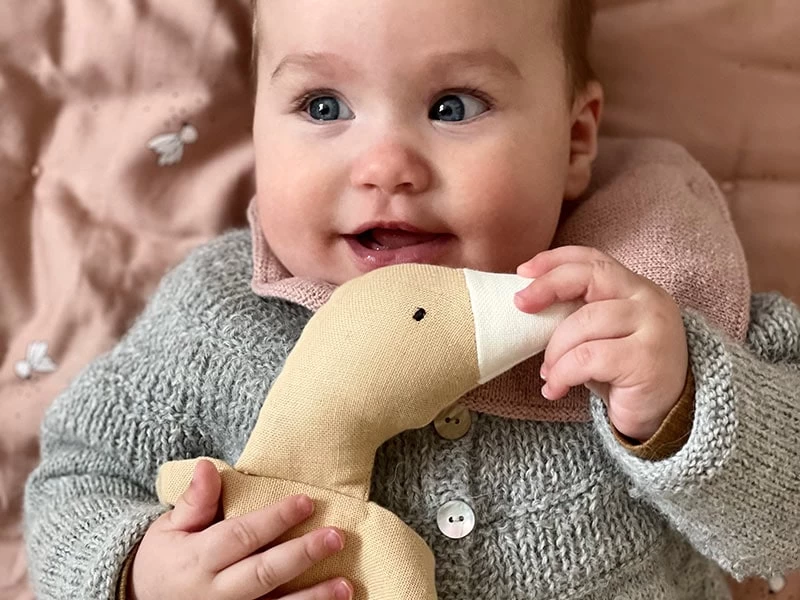 SAGA Schmusetuch Gans Bliki - Dusty Green 5 SAGA Schmusetuch Gans Bliki - Dusty Green – Bild 5