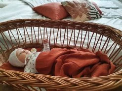 Musselintuch 110x110 - Smoke Mustard -Boo Poo spucktuch 100 rust 4 5