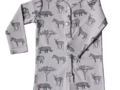 Strampler Aus Biobaumwolle - Storm Grey Safari -Boo Poo strampler sb stormsafari 1