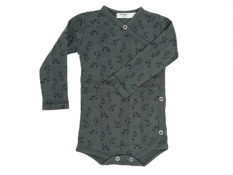 Babybody Mit Knöpfen - Dark Green 1 Babybody Mit Knöpfen - Dark Green