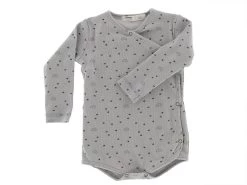 Babybody Mit Knöpfen - Light Grey Rainbow
