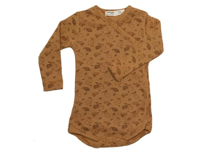 Babybody Mit Knöpfen - Toffee Lemon 1 Babybody Mit Knöpfen - Toffee Lemon