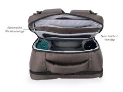 Ausklappbarer Wickelrucksack - Ash-brown -Boo Poo wickelrucksack laf as06