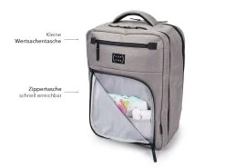 Ausklappbarer Wickelrucksack - French Grey -Boo Poo wickelrucksack laf gr04