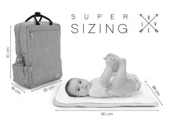 Wickeltasche-Rucksack Minette -Boo Poo wickelunterlage mit baby 1000 1